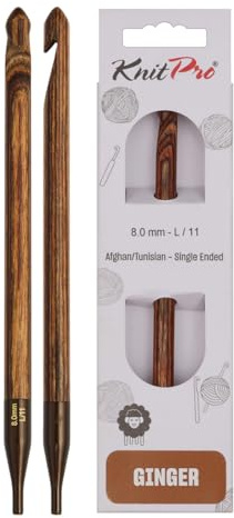 KnitPro Ginger Afghanische/Tunesische Häkelnadel | 8mm