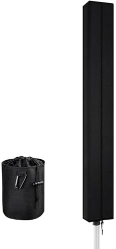 Dokon Rotary Washing Line Covers Waterproof Anti-UV Rotary Airer Cover with Clothes Peg Bag, Heavy Duty Oxford Fabric Outdoor Clothes Line Cover with Zip, Garden Parasol Covers (160x15x15cm) - Black