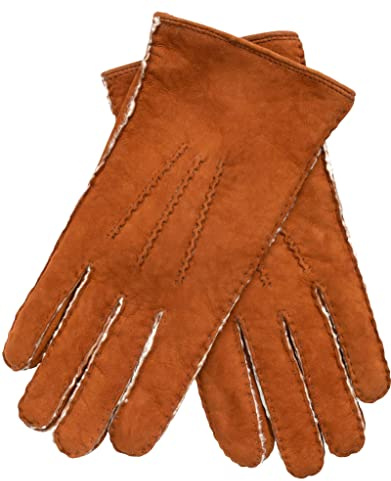EEM Herren Lederhandschuhe, weiches Neuseeland Curly Lammfell, handgenäht