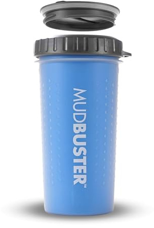 Dexas Lidded MudBuster Portable Dog Paw Cleaner, Pro Blue, Large with Lid