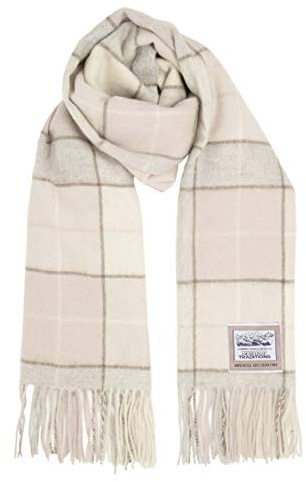 Heritage Traditions 100% Pure Wool Tartan Scarf, Check Scarf for Men & Women, Scottish Scarf Men Style, Women's Wool Scarf with Soft Brushed Finish & Fringe (Natural)