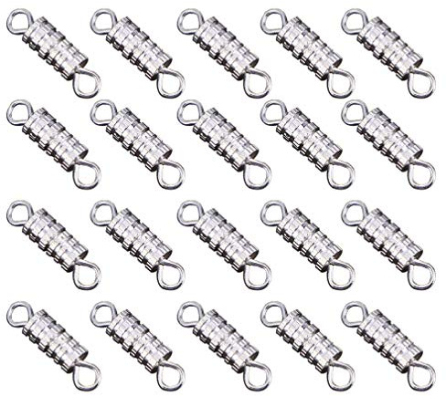 EXCEART Schraubverschluss Für Schmuck 60 Stück 0.59X0.16In Metall Verschluss Für Halsketten Armbänder Fußkettchen Diy Schmuckherstellung Silber