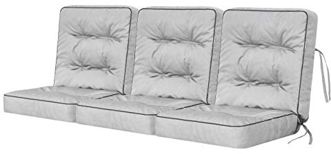 PillowPrim Gartenbankkissen Kissen für eine Gartenschaukel Modulare Kissen Stuhlkissen Aschgrau Breite 180 cm