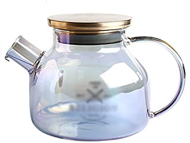 liangzishop Glass Jug Water Carafe Glass Pitcher with Spiral Filter High Temperature Resistant Kettle with Lid Large Capacity Teapot with Anti-scald Handle Glass Pitcher (Size : Small)