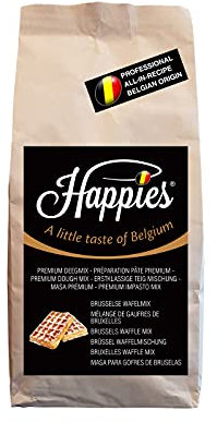 Happies mix et pâte alimentaire - Mélange pour préparation de gaufres de Bruxelles à partir de la reccette traditionnelle (2.5)
