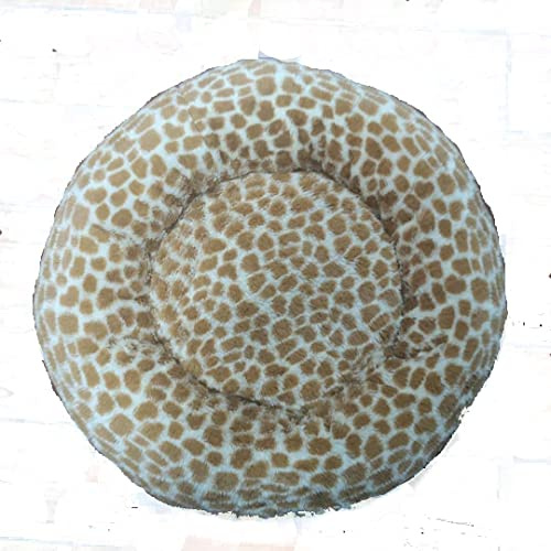 Generisch Aldenhoven Goods Hundebett Plüsch 40-120 cm Rund Katzenbett Hundekissen Katzenkissen Donut Hundekörbchen Blitzversand (Giraffe, 40 cm)