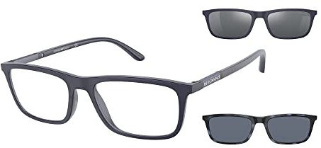 EMPORIO ARMANI 0EA4160 Brille, mattblau/klar matt blau/grau, 55 Herren, Matt Blue/Clear Matte Blue/Grau