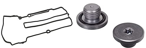 febi bilstein 107010 Ventildeckeldichtung, 1 Stück & 48876 Ölablassschraube mit O-Ring, 1 Stück