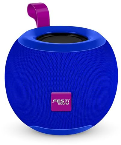 Festi One Enceinte Bluetooth Autonome sur Batterie BT 5.0 / Carte Micro-SD/USB/FM - Coloris Bleu