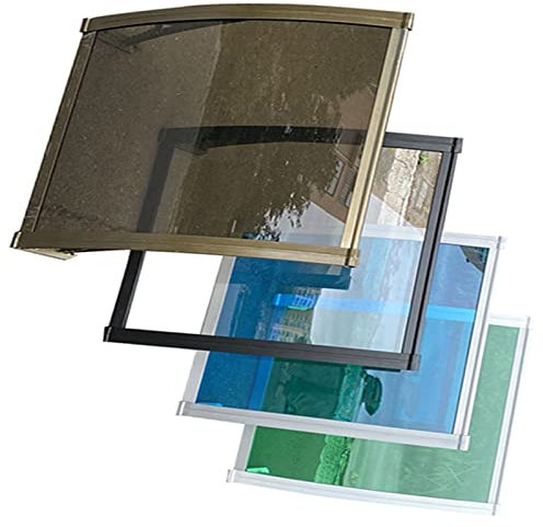 porch canopy outdoor awning patio awnings Tinted Door Canopy Front Garden Canopy, 60x60cm 120x100cm Rain Shelter Outdoor, For Porch, Window, Overdoor Awning Canopies, With Multi-Wall Sheets