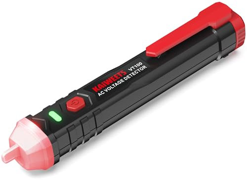 KAIWEETS Voltage Tester, Non Contact Voltage Detector Pen, 50V to 1000V AC, Audible and Flashing LED Alarms, Wire Breakpoint Finder, Electrical Tester with Flashlight, Buzzer Alarm VT100