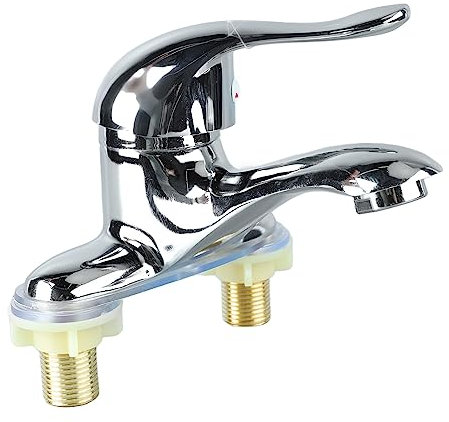 Bathroom Sink Faucet, Hot and Cold Water Bathroom Faucet, Water 2 Hole Single Handle Hot and Cold Water Mixer Tap