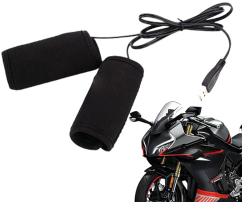 Copri manopole riscaldate per moto, a riscaldamento rapido, manicotti riscaldati tramite USB, manicotti riscaldati neri, ultra sottili, neri, per moto con connessione USB