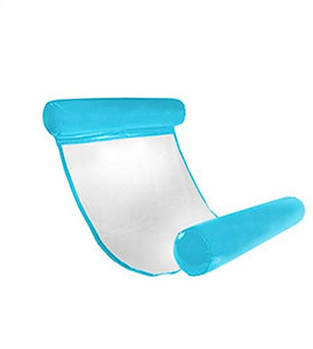 Pool Floats Adult Foldable Floating Water Hammock Float Lounger Inflatable Pool Mat Floating Bed Chair Swimming Air Mattress Pool Accessories Floating Water Chair(Blue)