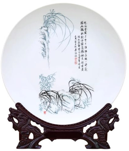 Keramiska dekorativa tallrikar 26 cm Jingdezhen Keramiska tallrikar dekorativa prydnader Hantverk Väggdekorationer