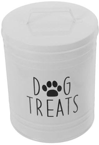 FONDOTIN Puppy Food Storage Container Airtight Metal Dog Treat Canister Farmhouse Style Iron Snack Storage for Efficient Versatile Use for Dog Food Treats
