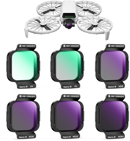 K&F CONCEPT dji Flip Filtros Kit,Filtro de Densidad Neutra ND8 ND16 ND32 ND64,Filtro UV de Protección, Filtro Polarizador Circular CPL con 28 Capas Nano Revestimiento Compatible con dji Flip