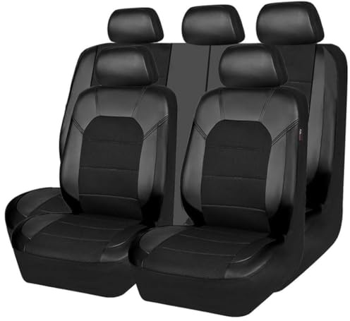 GFFLH Auto Sitzbezüge für Hyundai Tucson 2019 2020, Wasserdicht Sitzbezug Komplett Set PU Leder Autositzbezüge Vordersitze Rücksitze Schonbezüge,Black
