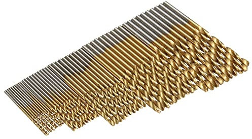 50 Stück Spiralbohrer 1/1,5/2,0/2,5/3 mm Titanbeschichteter HSS-Bohrer aus hochwertigem Stahl for die Holzbearbeitung von Kunststoff und Aluminium
