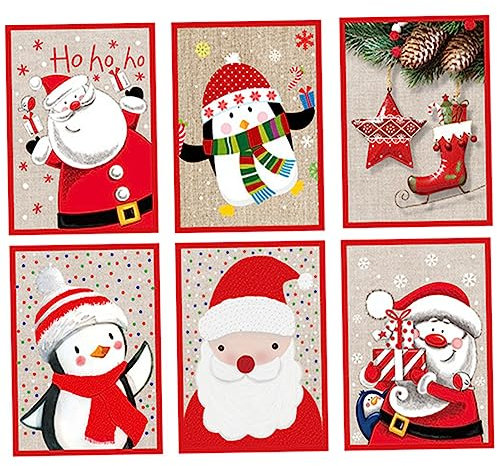 DIYEAH 6stücke Weihnachtsmusikkarten Weihnachts-grußkarten Kreative Segenskarten Mit Musik Für Wohnzimmer Schlafzimmer Geschenkidee