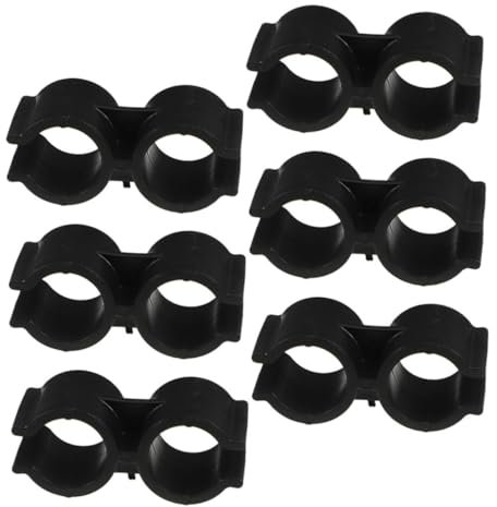 ANDRESLAD 6pcs Double Head Plastic Pipe Clips Clamp H-type Dual Pipe Connection Bracket Fitting for 25mm Diameter Tubes Plumbing Shelf Fastener