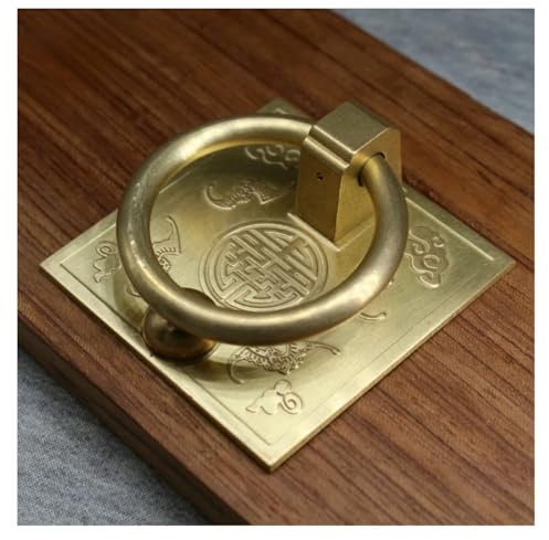 Haustür Türklopfer,Türklopfer Vintage Messing Tür Griff Fenster Holz Tür Retro Klopfer Schrank Tür Schublade Kupfer Knob Hause Decoraction(6cm Gold knob)