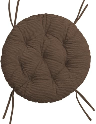 chilly pilley® Polster für Papasansessel - Rundkissen - Auflage Polster für Papasansessel -Sesselkissen Sitzkissen Gesteppt mit Schlaufen (Braun Cord, 110cm)