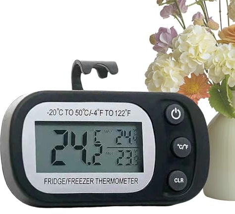 Termometro Per Frigorifero Digitale - Display Di Congelatore LCD Impermeabile, Lettore Di Temperatura Magnetica | Sensore Di Memoria Massimo Minuto, Allarme Del Frigorifero Wireless Per Casa, Ristoran