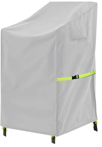 OUTTDID Housse de Protection pour Chaises de Jardin Empilables Imperméable, Housse Chaise Jardin Exterieur de Balcon en Tissu Oxford 600D, 71x91x80/120cm