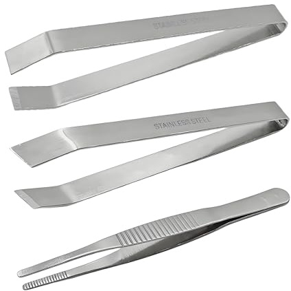 Lot de 3 pinces à arêtes de poisson en acier inoxydable pour enlever les arêtes de poisson, les poules et les plumes de canard, les plumes de porc