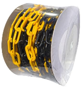 Sturdy Yellow Black Barrier Rope 25M Temporary Fencing Chain Roll for Driveway Protections and Crowd Barriers Sturdy Security Chain