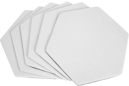 6pcs Polyester Fiber Acoustic Absorption Panels Self-adhesive White | Walls and Ceilings, Moderate Sound Insulation, Practical 6pcs Pack with Clean Finish