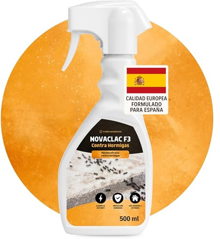 Panteer NOVACLAC F3 Mata Hormigas – 500 ml Spray Insecticida Profesional PT18 – Elimina Hormigas al Instante – Protección Duradera – Uso Interior y Exterior – Calidad Europea formulada para España