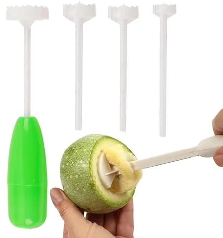 Vegetable Corer,4 Sizes Replaceable Head Vegetable Spiral Cutter Digging Tool Kitchen Gadget,Easy Remove The Seeds (green)