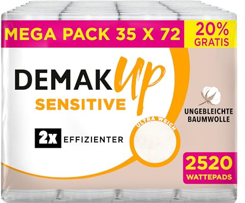 Demak‘Up Sensitive Wattepads Rund +20% Overfill 1 x 72 Pads | 35 Packungen