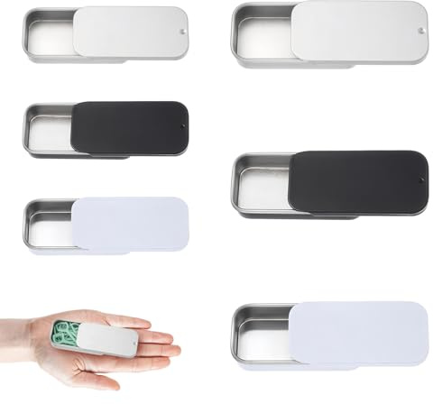 YTAXYZWR Cajas metálicas para Hilo Dental 6 Unidades, organizadores pequeños portátiles de Hierro en Dos tamaños, Ideales para hogar, Viaje y Camping, Color Plata