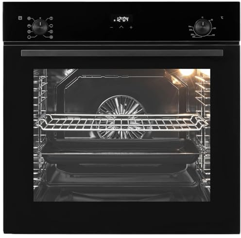 Oranier Einbau-Backofen 60 cm mit 9 Funktionen, versenkbaren Knebeln, 3D Heißluft, Ober-/Unterhitze, Umluft-Grill, Auftaufunktion, Timer, Vollglas-Innentür & CLEAN UP-Emaillierung