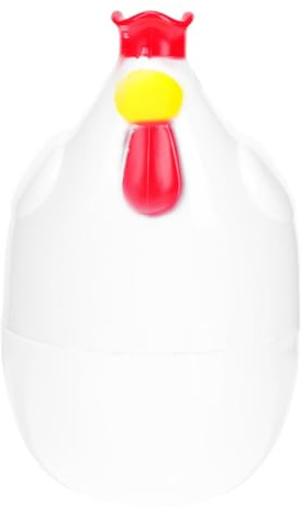 AMUSLESUR Vaporiera in Plastica Sicura per Uova al Microonde a Forma di Pulcino Bianca per Preparare Colazioni Veloci