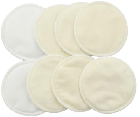 MUSISALY Coppette Assorbilatte Lavabili in Materiale di Bambù Morbide e Impermeabili 8 Unitá Protezione per Capezzoli per Mamme in Allattamento Riutilizzabili