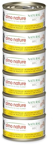 Almo Nature HFC Natural - Nourriture Humide pour Chats - Cuisse de Poulet - 70g, Lot de 6