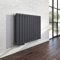 Heilmetz® Design Heizkörper Flach Anthrazit 630 x 850 mm Horizontal Paneelheizkörper Seitenanschluss Einreihig