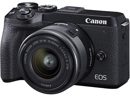 Canon EOS M6 Mark II 32.5MP + EF-M 15-45mm f/3.5-6.3 is STM Lens, 3x Optical Zoom, Black (Renewed)