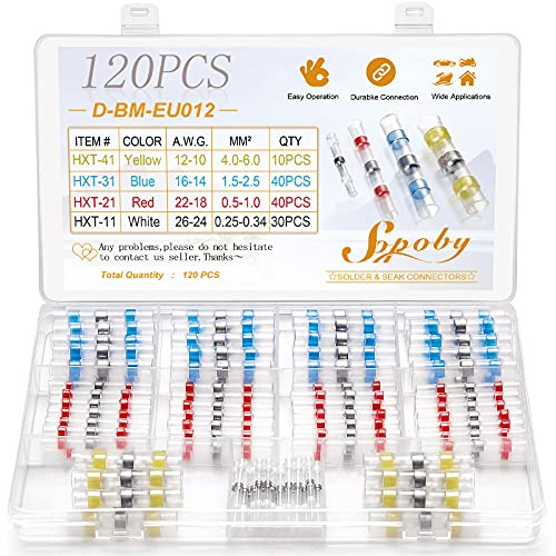Sopoby Welding Connector Set di 120 connettori per saldatura, adatto per auto, navi, cavi di casa, ecc. (quattro colori)