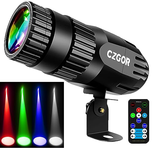 Luz Pinspot, reflector 15W RGBW 4 en 1 - Luz de foco de bola de espejo, con control remoto. Súper brillante,efecto de haz LED Pinspot para escenario, ideal para fiestas,discotecas,bares y bodas