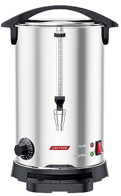 Caytime Glödvinskokare, 12 liter – 1 500 W rostfritt stål varmvattensdispenser med kran – för uppvärmning och varmhållning av drycker som glöggvin, kaffe, te – TÜV & GS – högkvalitativ
