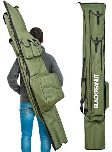 Blackpeanut - Custodia per Canne da Pesca Extra Lunga, Borsa da Pesca di Grande Capacità, Resistente e Sicura, Facile da Trasportare, Custodia per Canne da Pesca di 1,75 m di Lunghezza