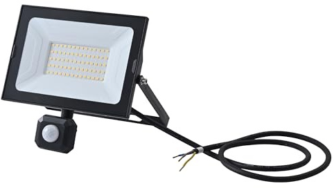TEKLED® Outdoor LED Floodlight | 50W Security Lights with PIR External Motion Sensor Equivalent | 4000K Cool White 6000LM 70 SMD LEDs | IP65 for Garden Patio Backyard Rooftop