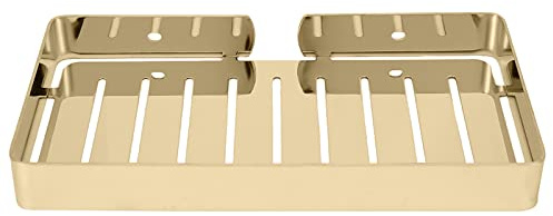Qukaim Tvålställ väggmonterad rostfritt stål tvålhållare, guld tvålställ dräneringshylla för badrum kök, hållbar design, enkel installation