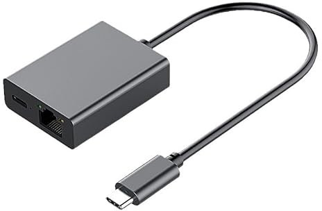 USB C auf Ethernet Adapter 100Mbps, USB-C auf RJ45 LAN Ethernet Netzwerk Adapter mit 100W Ladeanschluss Typ-C 100Mbps Netzwerk Adapter Ethernet Adapter für Fire TV Stick/Phone/MacBook Air/Pro