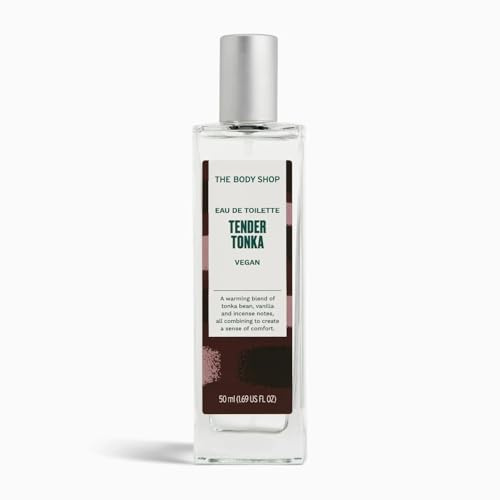 The Body Shop Tender Tonka Eau de Toilette 50ml | Spicy and Sweet Fragrance with Notes of Tonka Bean, Vanilla Orchid and Suede, Elegant Perfume for Women, Long-Lasting Scent